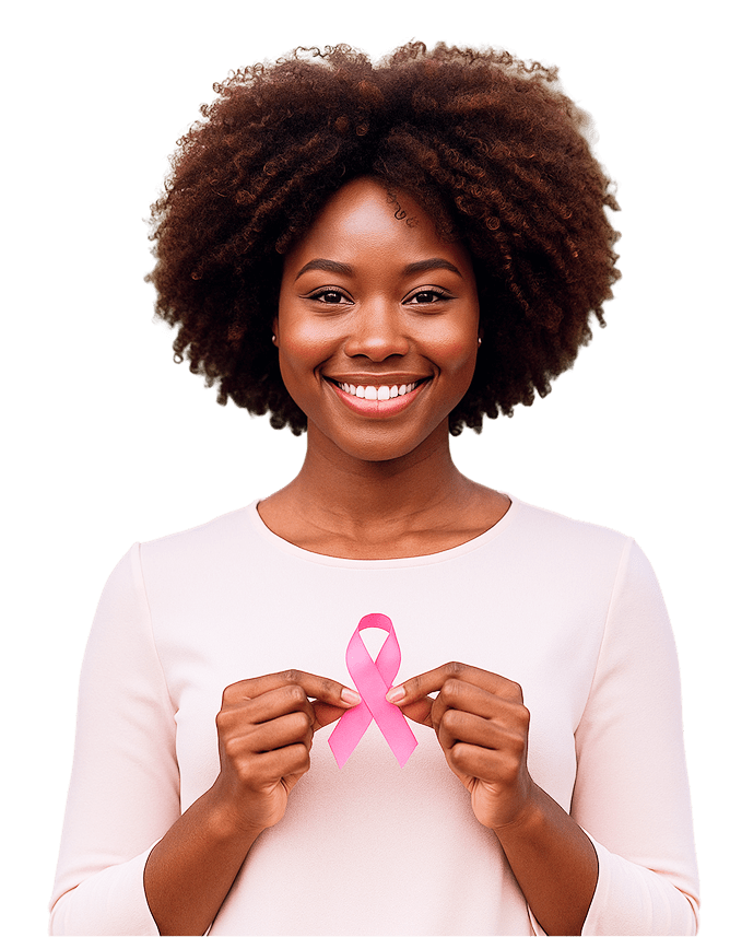 Mulher com laço rosa